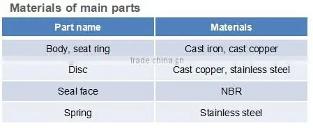 ISO CE approved non-return valve
