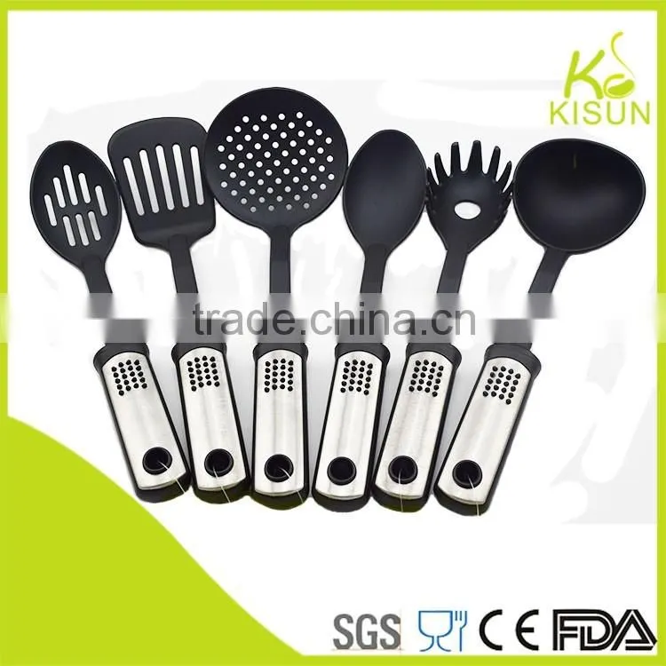 Nylon kitchen tool nylon spoon with stainless steel handle
