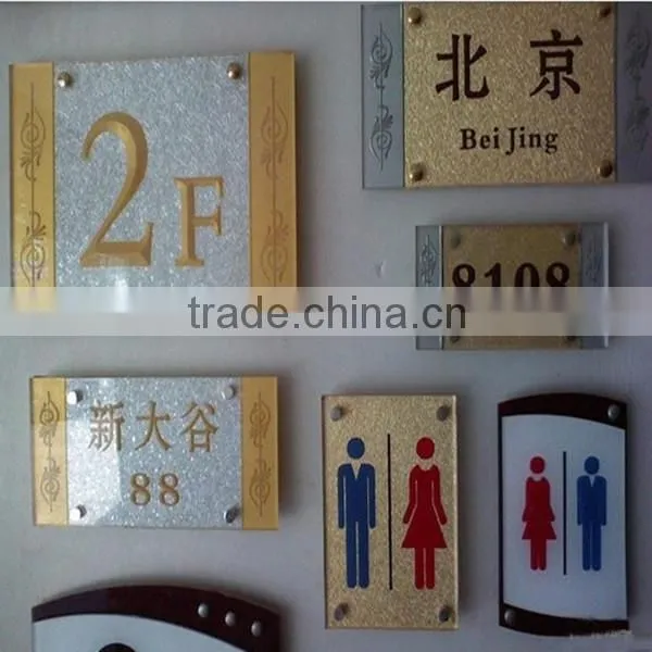 Special engraved hanging acrylic plastic door sign holder for hotel/restaurant