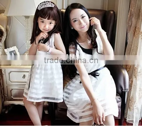 Latest Formal Mother Daughter Dress Patterns OEM Selling Cheaper Lace Short American Girls Without Dress Photos