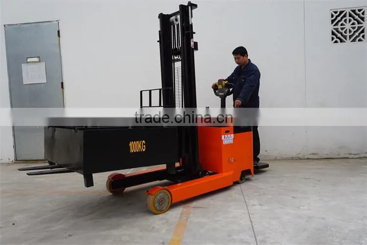 1t Imported Parts CE Aproved AC Motor Drive Electric Reach Stacker For Sale