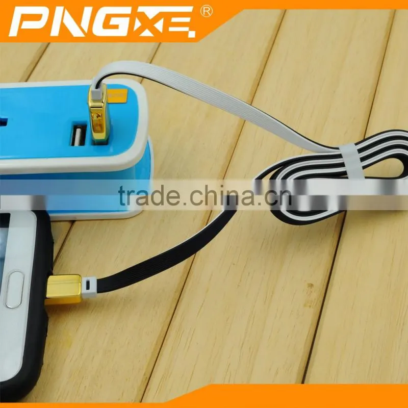 PNGXE 2016 High quality flat very fast charging charger twisted pair cable for iphone and for samsung