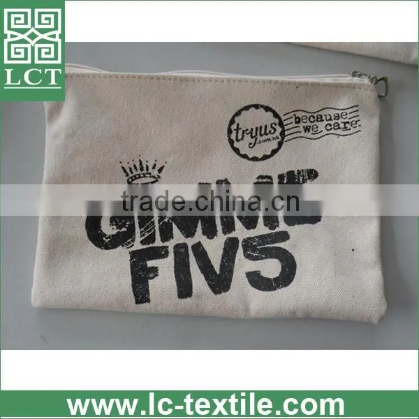 Recommend Trade Assurance provided 100% eco-friendly jute linen small zipper canvas cosmetic pouch with personal logo(LCTB01111)