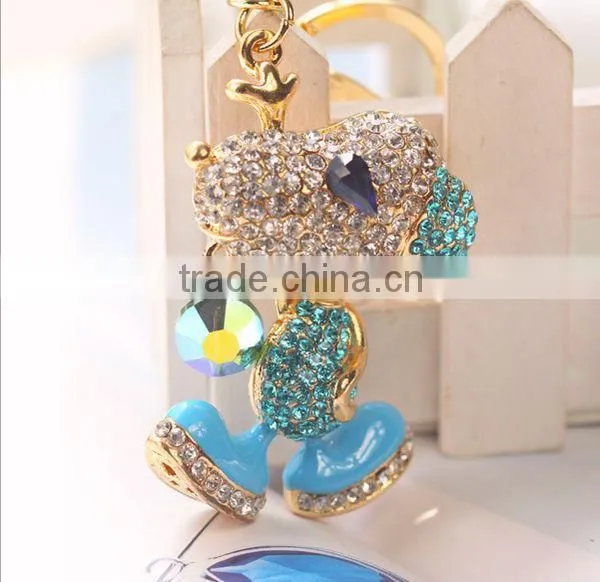2014 Hot Selling Animal Rhinestone Mouse Key Chain, Gift Bag Pendant ZTKC-116