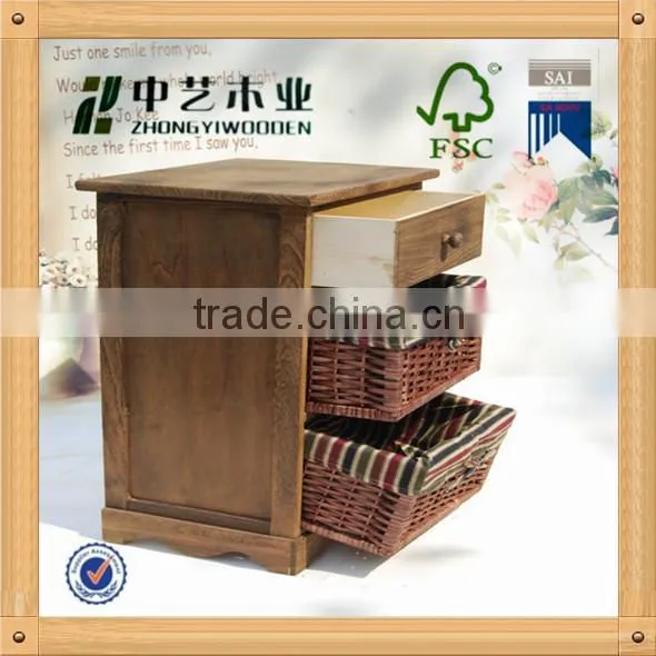 FSC&SA8000 2014 latest antique design cheap bedroom wooden furniture with cloth baskets