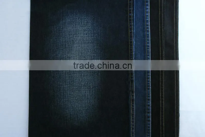 Ring Spun Woven Cotton Denim Fabric Blue Black Color