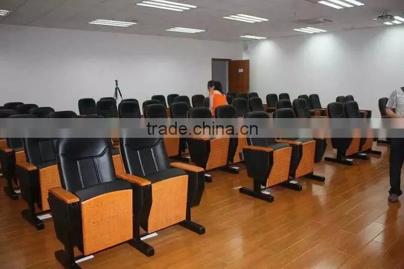 Solid Wood Move PU Leather Auditorium Chair/Leather Auditorium Seating/Leather Auditorium Seat YA-17