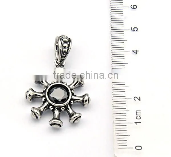 wholesale fashion jewelry high quality Rudder pendant casting black stone biker pendant jewelry