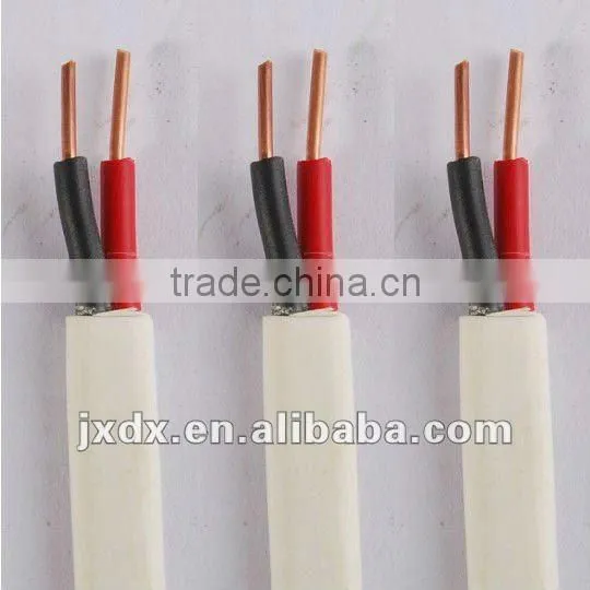 solid conductor flat red and black power cable for electric wiring