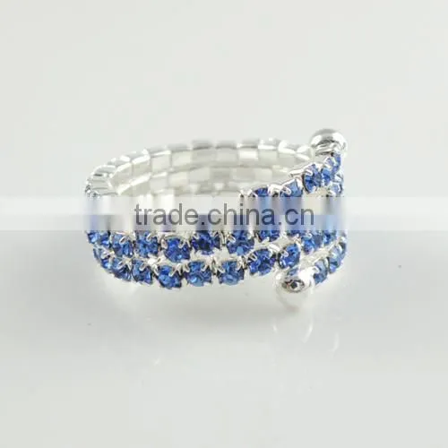 2016 Simply Design Women Rhinestone Rings Multilayer Elastic Finger Rings For Women