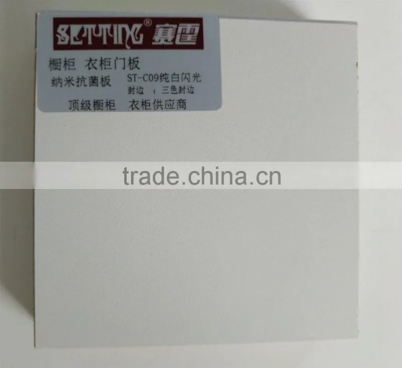 uv mdf board in Shinning white ST-C09 for kitchen cabinet shutters