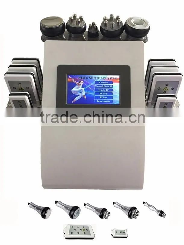 Ultrasonic RF skin tightening skin vacuum shape lipo laser cellulite massage/laser slimming machine