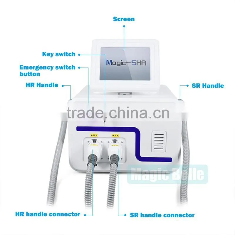 Best Product !!! Permanent Double Handles Hair Removal Machine SHR OPT E-Light Hair Removal Machine