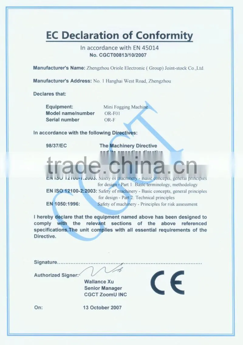 CE, ISO New design Protable thermal fogger for mosquito killer