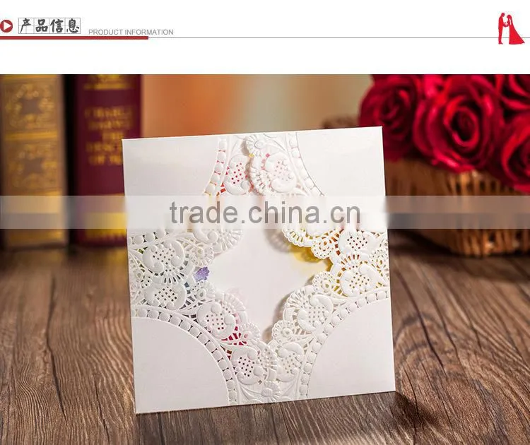 2015 New design laser cut Wedding invitation card