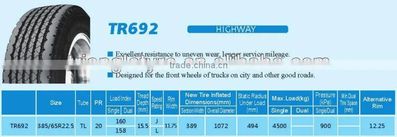 Triangle TBR Truck Tire 385/65