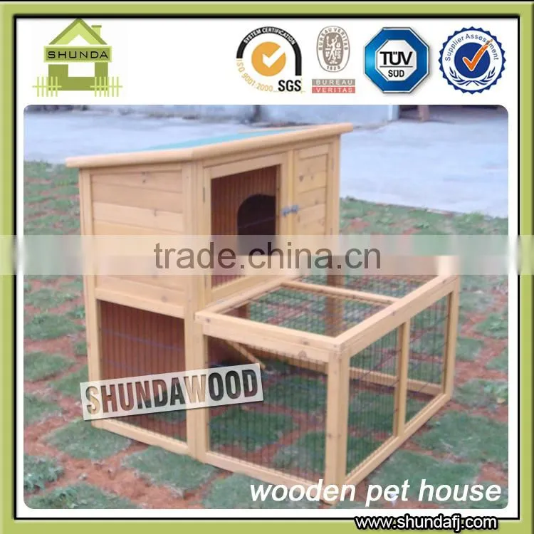 SDR012 custom cheap outdoor large run wooden rabbit hutch