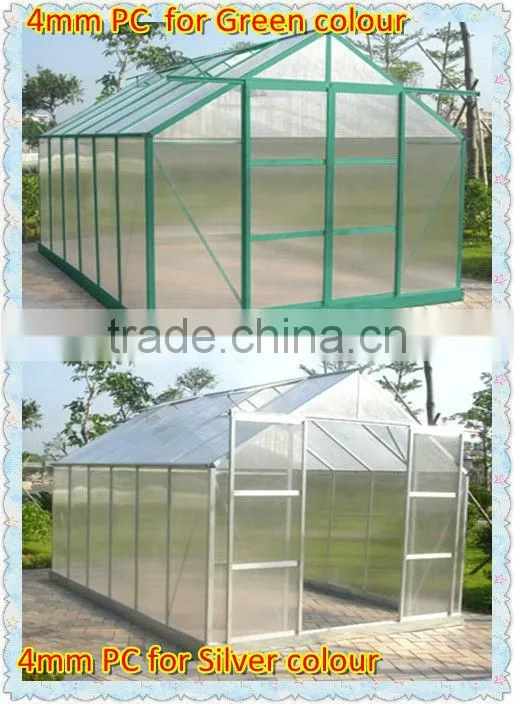 aluminium frame deluxe glass greenhouse with sloping walls HX97103L