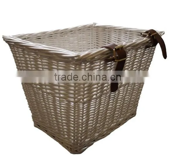 100%Handmade cheap big wicker shopping bicycle basket wicker front bike bicycle basket with hook