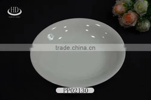 daily use white round narrow rim plate, porcelain dessert plate for hotel,ceramic plate