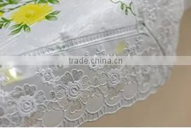 Square tablecloth Tablecloth stocklot PVC non-woven fabric flower design Square tablecloth with 3 inch lace