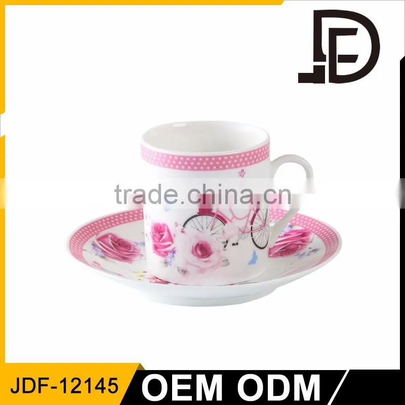 Arabic cup and saucer set porcelain cup set new bone china tea cup set