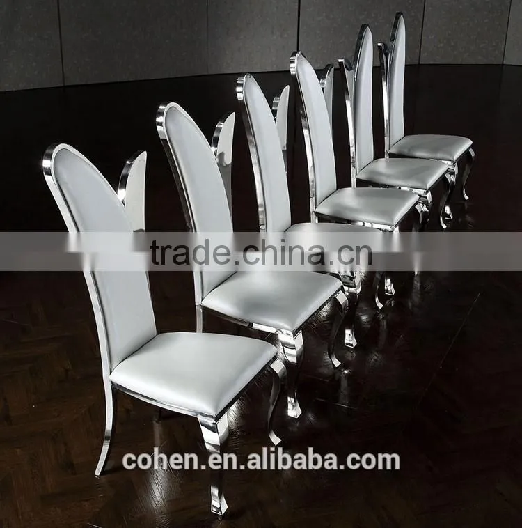 Cohen furniture factory direct sale modern glass top dining table and chair/restaurant table for stainless steel furniture