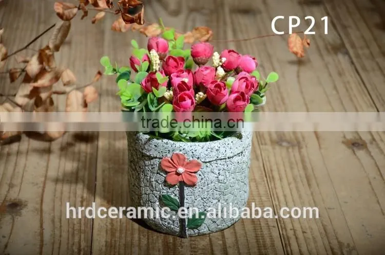 Cement garden outdoor flower pot and planter ornaments