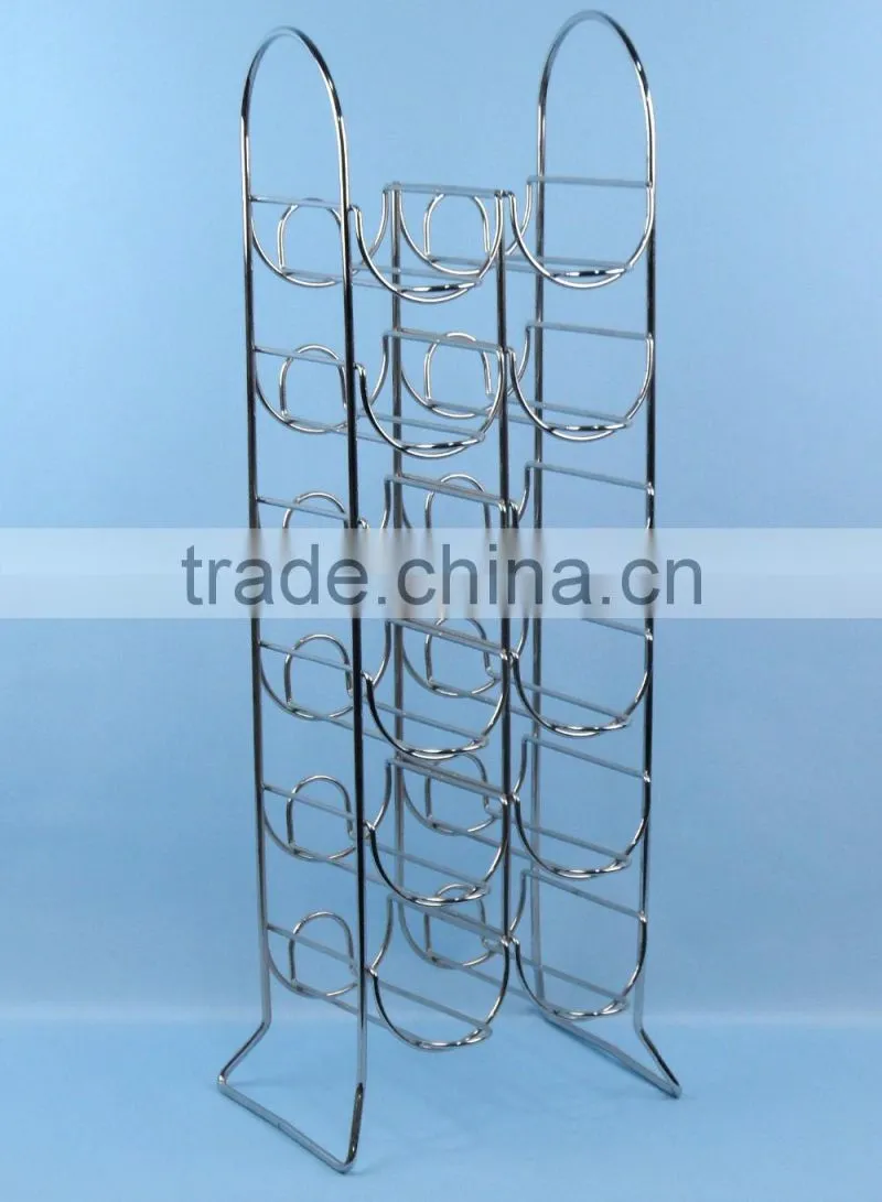 International 12-Bottle Chromed Silver Arched Wine Rack