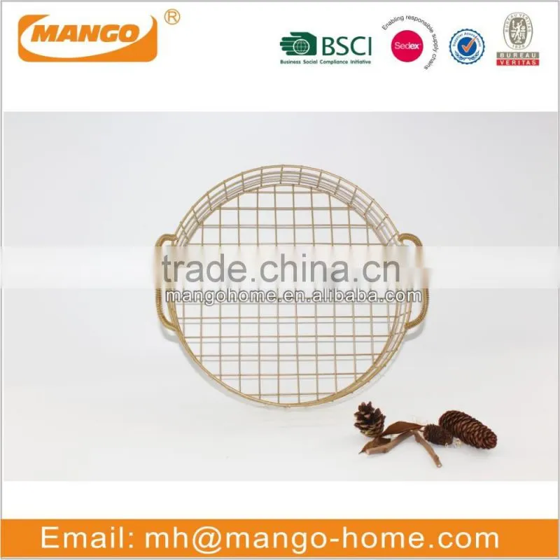 Metal Round Shape Fruit Storage Basket