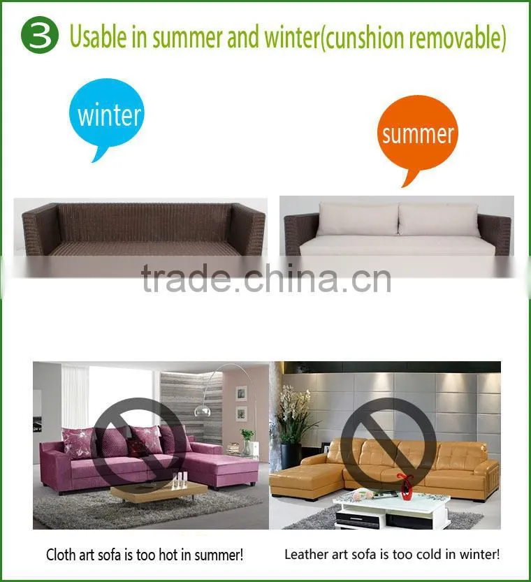 rattan outdoor/living room furniture PE rattan dining sets for 6 persons