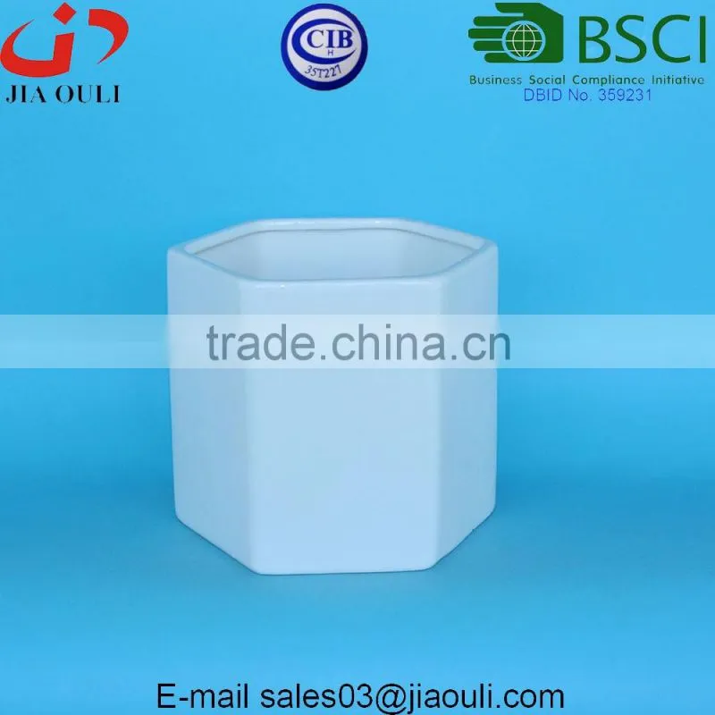 Decorative Display Bowl Round White/green Ceramic Succulent Plant Flower Planter Pot