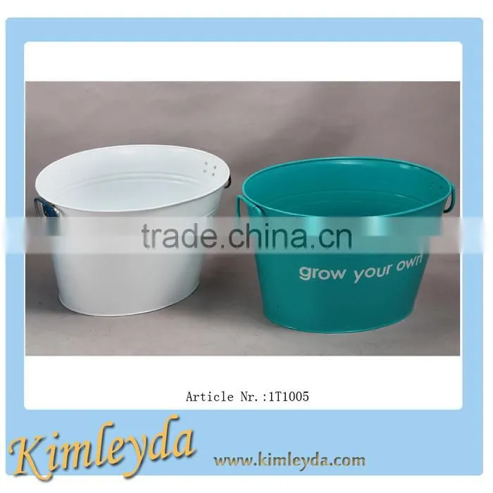 Large Transparent Red Round cooler tub Metal Party Tub