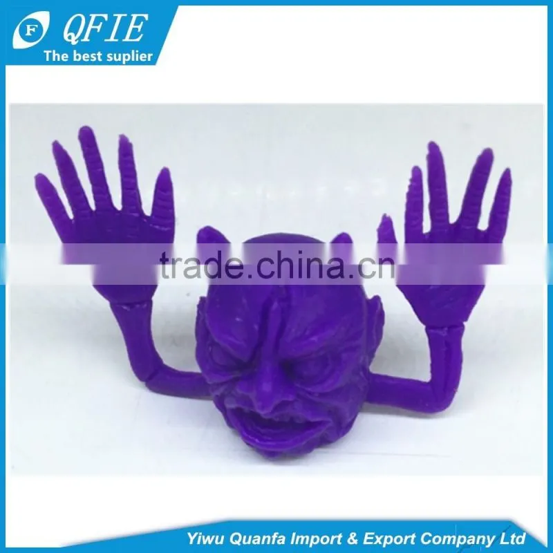 High quality Halloween gifts colorful mini soft Monster TPR Finger Puppet toy for capsule vending machine