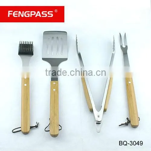 Hot sell 3pcs BBQ set with wooden handle BQ-3056