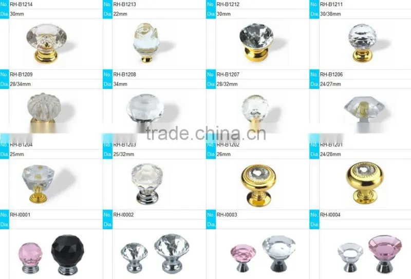 Kitchen furniture handle crystal knob