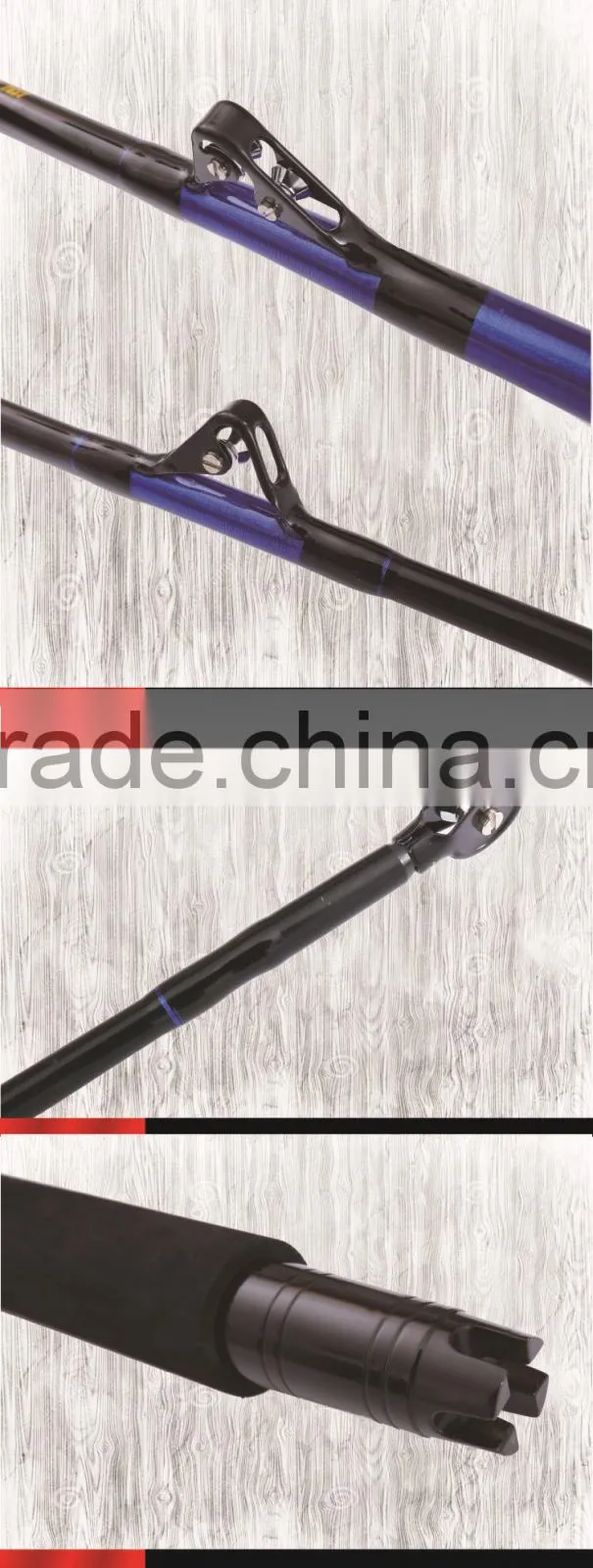 601 Fiberglass Solid Trolling Fishing Rod with Blue Color