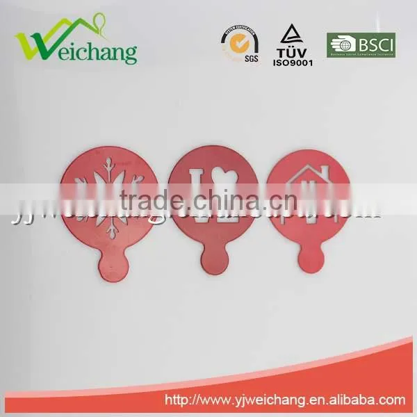 WCTS331Cappuccino Coffee Barista Stencils Coffee Template Tools Accessories,stainless steel ,spray lacquer