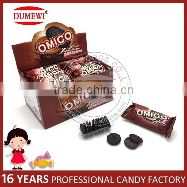 30g Halal Mini Sandwich Chocolate Flavor filled Biscuits Cookies