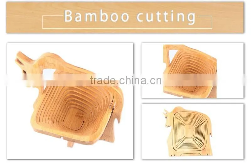 Aonong All-Natural Bamboo Folding Collapsible Fruit Basket Living Room Carving Tools