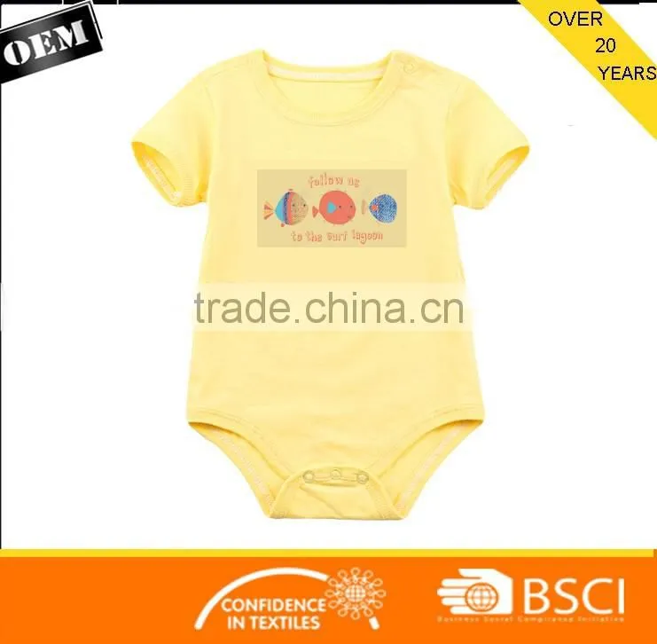 Newborn Clothes Short Sleeve Infant Product cotton Baby Romper with printing