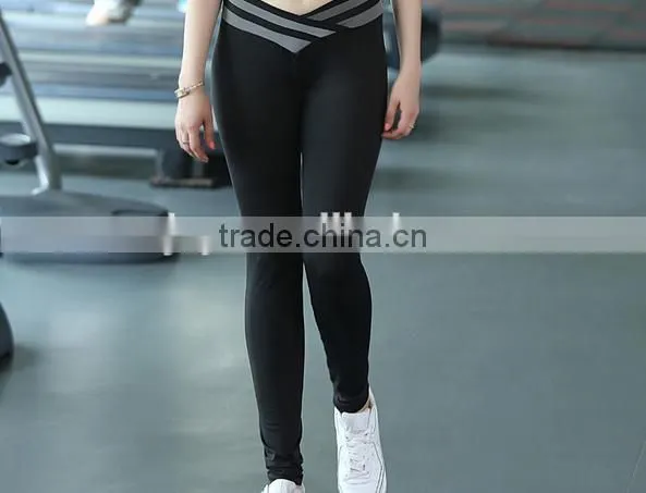 2017 Hot Sale China Women Custom Fashion Plain High Waist Skinny Yoga Leggings