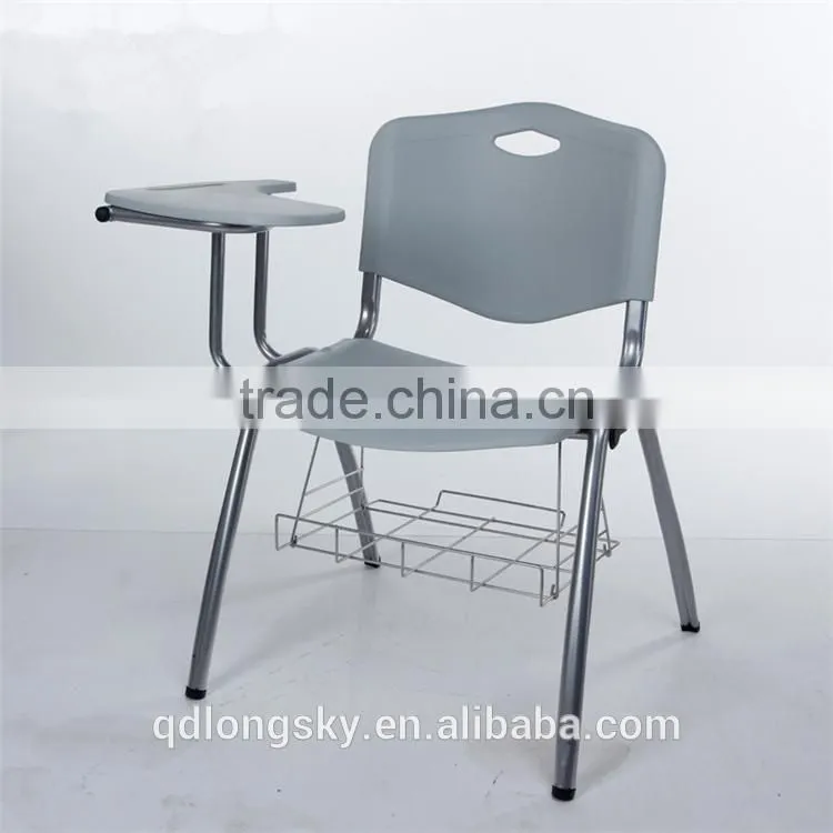 LS-4024AB new model cheap stackable plastic chair with writing pad modern tablet training school office chair for sale