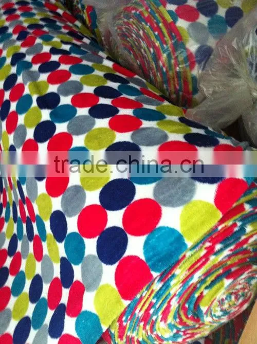 Point Printed Microfiber Fabric For Sale Long Pile Coral Fleece Fabric