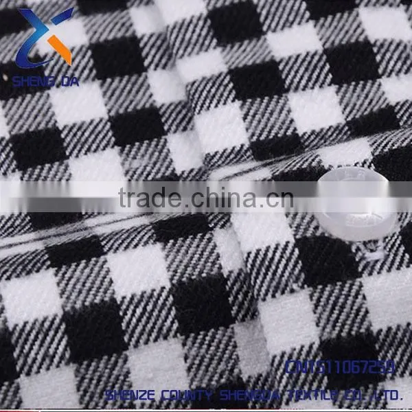 reactive printed plaid cotton flannel fabric