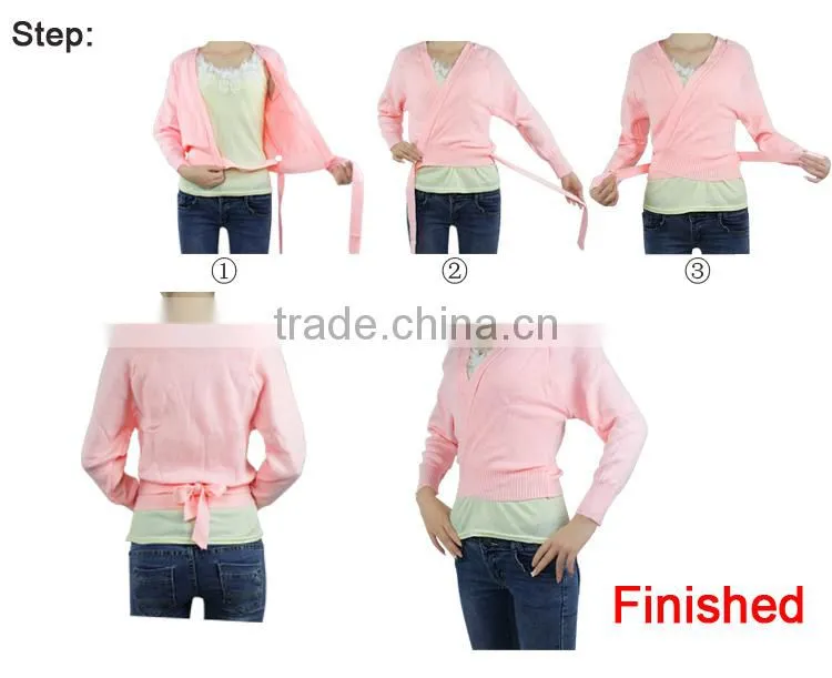 Wrap Knitted Ballet Crossover Leotard Coat Ballet Dance Sweater