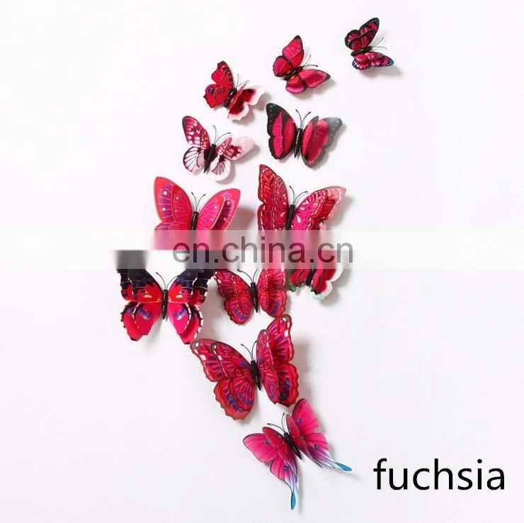 Wholesale High Quality 3D Double Butterfly PVC Wall Sticker Home Decoration
