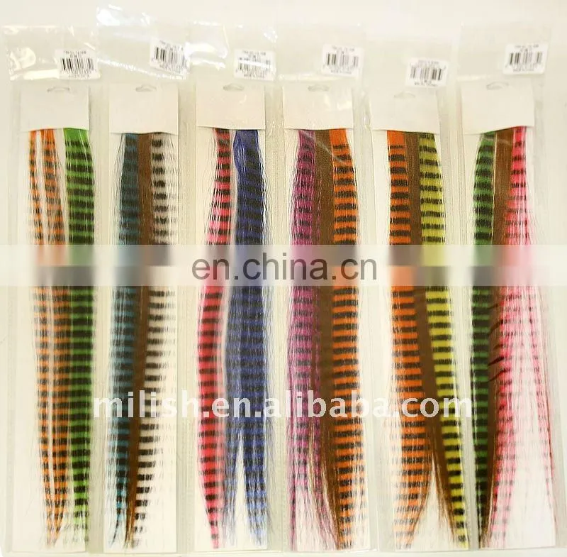 grizzly rooster hair feathers extensions FHE-0008