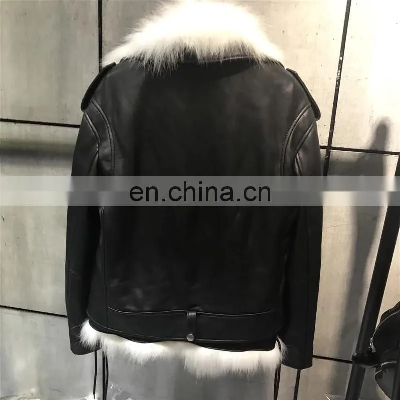 Sheepskin Plain Black Winter Leather Jacket Sheep Leather German Leather Jacket