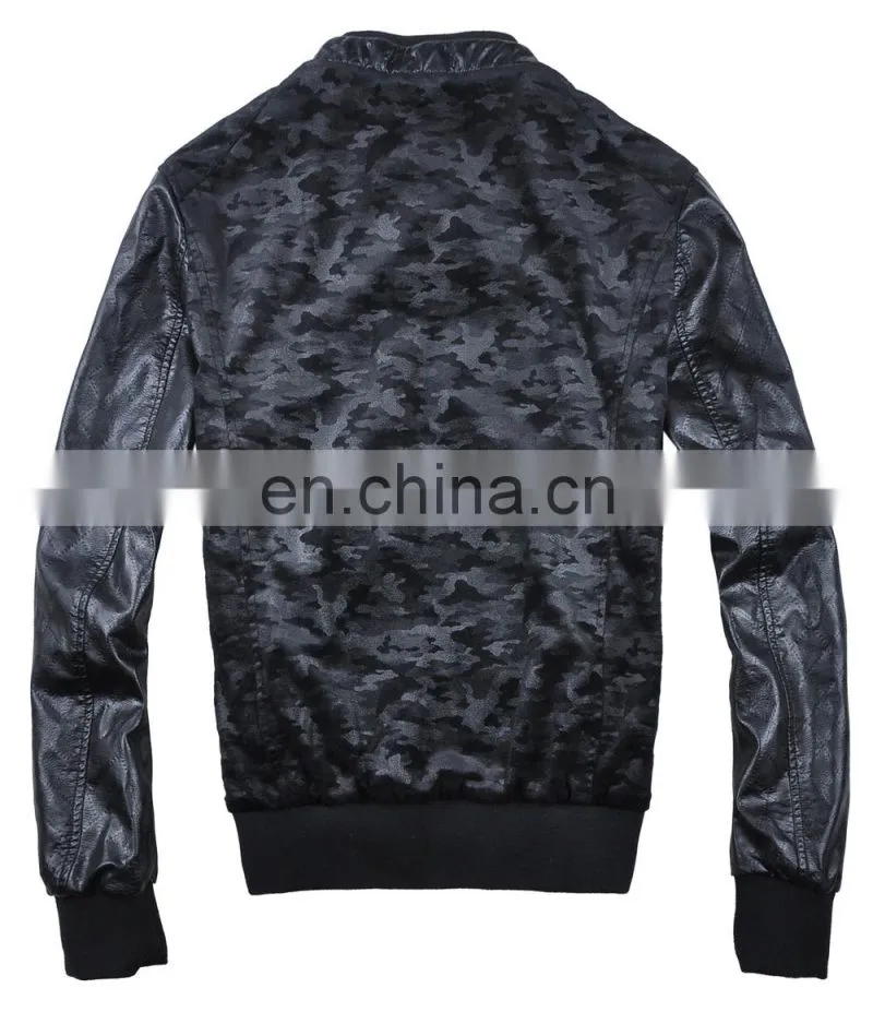 2015 lastest fashion handsome camouflage printed men's swede jacket